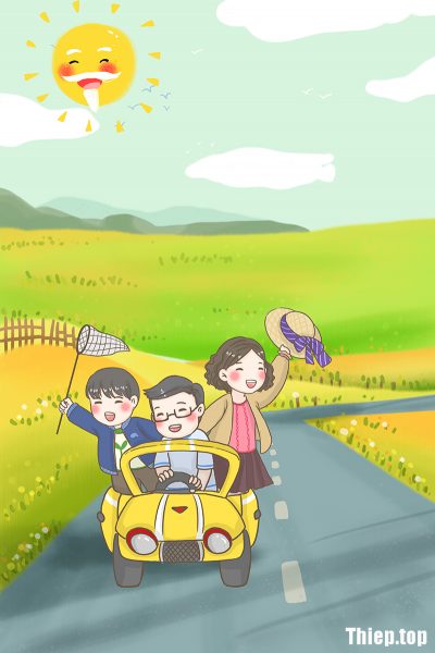 Hình ảnh gia đình hoạt hình cute