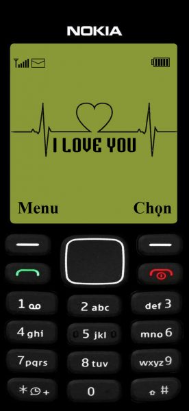 hình nền nokia cục gạch 1208 chữ I love you