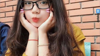 Ảnh gái xinh tóc dài đeo kính
