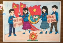 vẽ tranh thiếu nhi mừng Đại hội Đoàn đẹp đơn giản