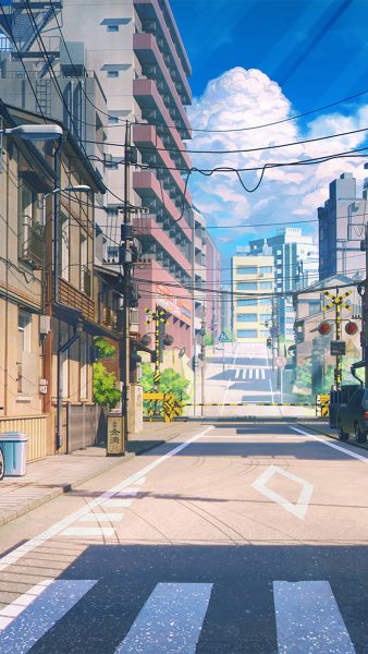 hình nền thành phố vắng người anime