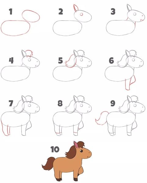 cách vẽ con ngựa với 10 bước