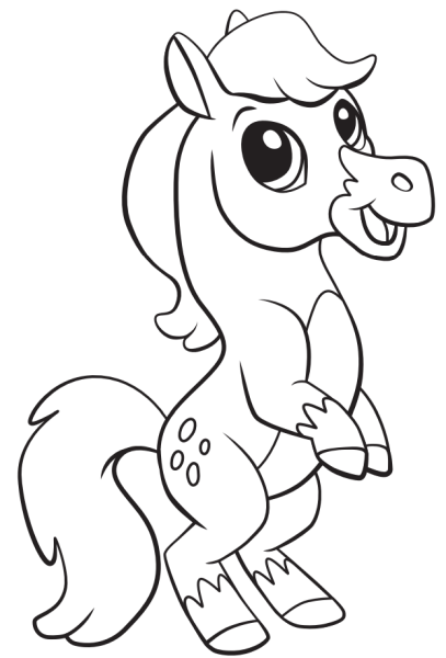 vẽ con ngựa cute đứng bằng 2 chân
