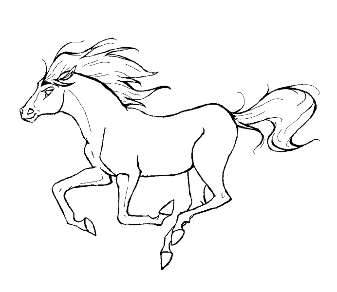 vẽ con ngựa đang phi nước đại