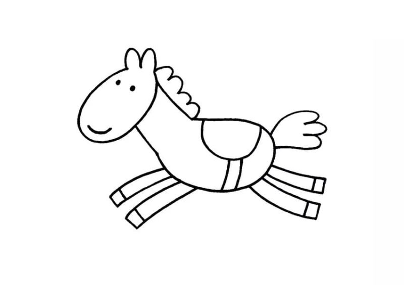 vẽ con ngựa đơn giản, cute nhất